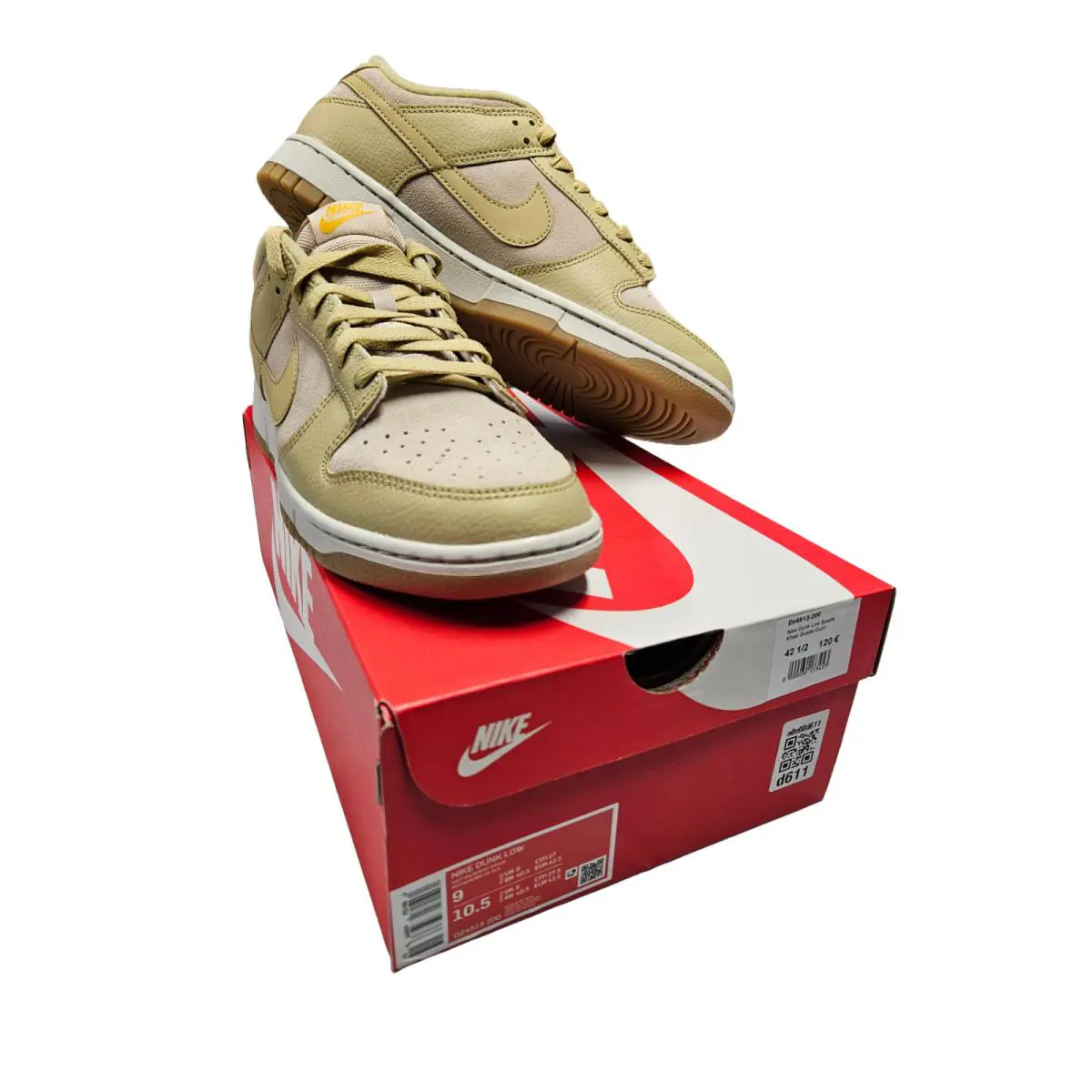 Size: 10.5 - Nike Dunk Low Khaki Gum DZ4513-200 - Brown