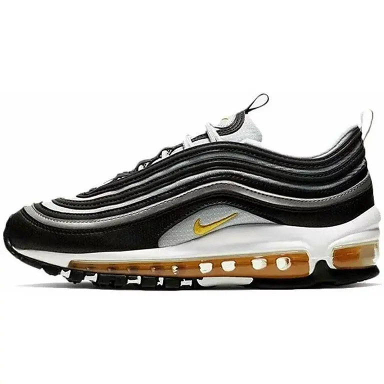 Nike Air Max 97 GS Nby Black Yellow White Womens Shoes 921522 010 Size 6 - Multicolor