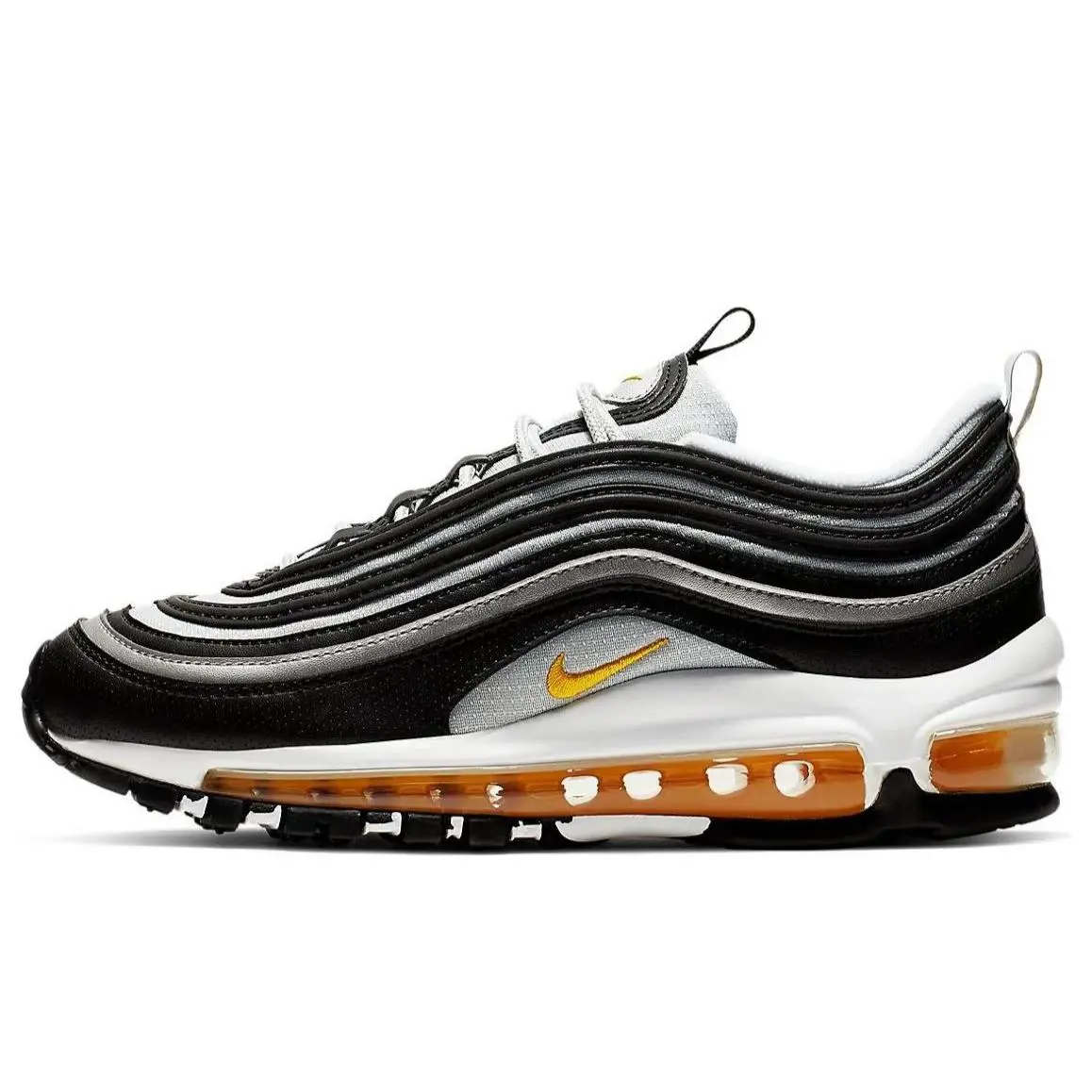 Nike Air Max 97 GS Nby Black Yellow White Womens Shoes 921522 010 Size 6 - Multicolor