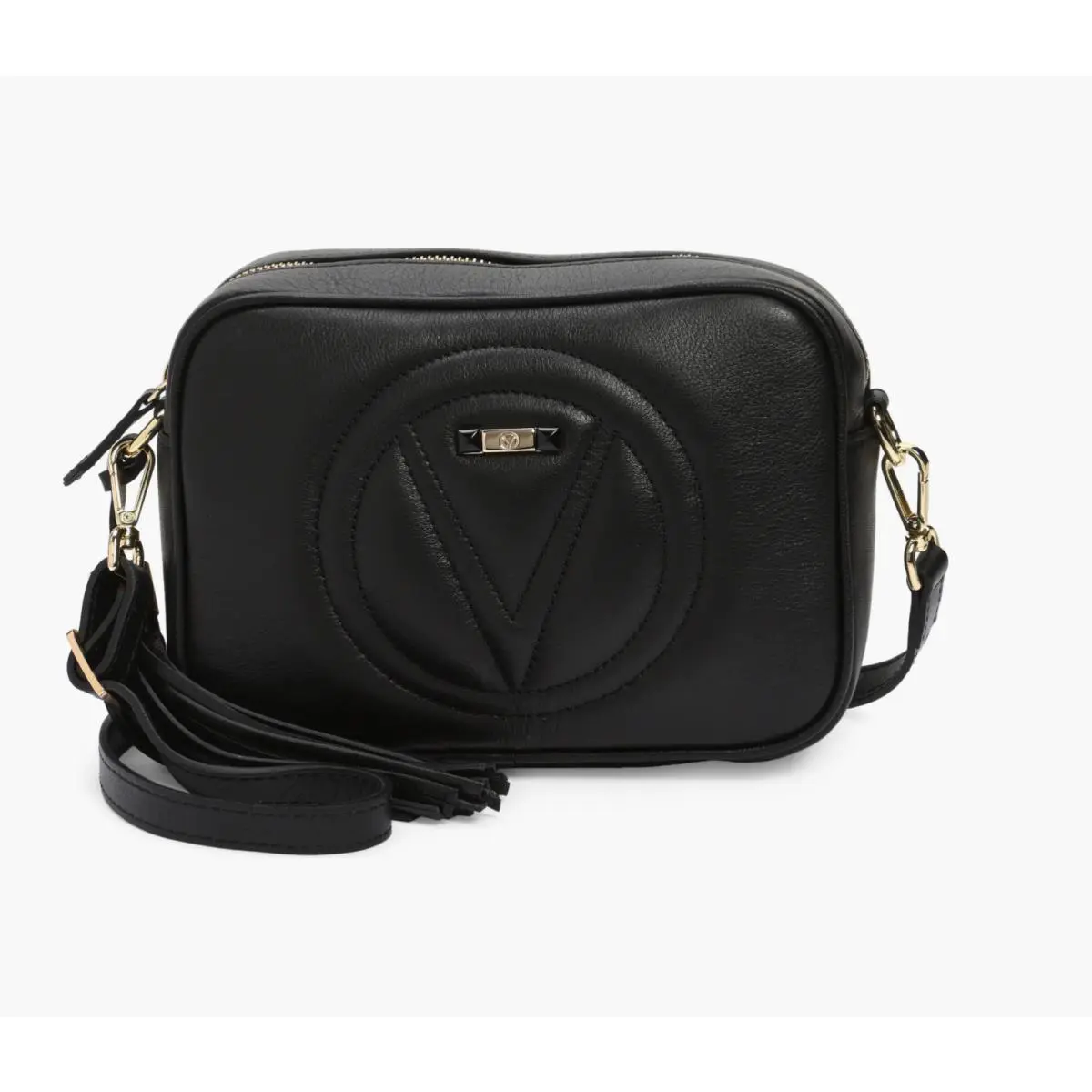 Valentino X7913 Womens Black Mia Signature Leather Crossbody Bag