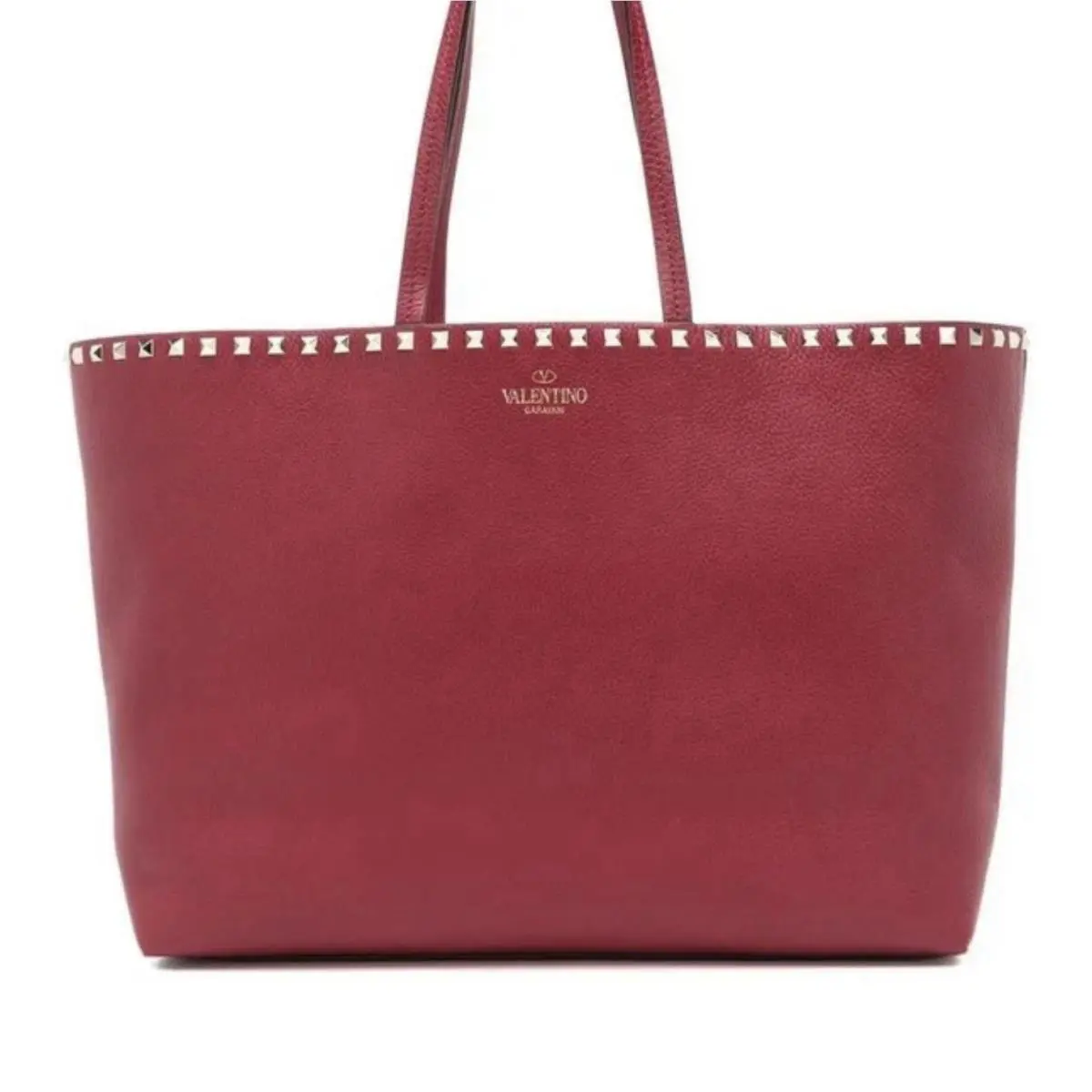 Valentino Garavani Women`s Rockstud Leather Tote Bag Red VW2B0B70VSF