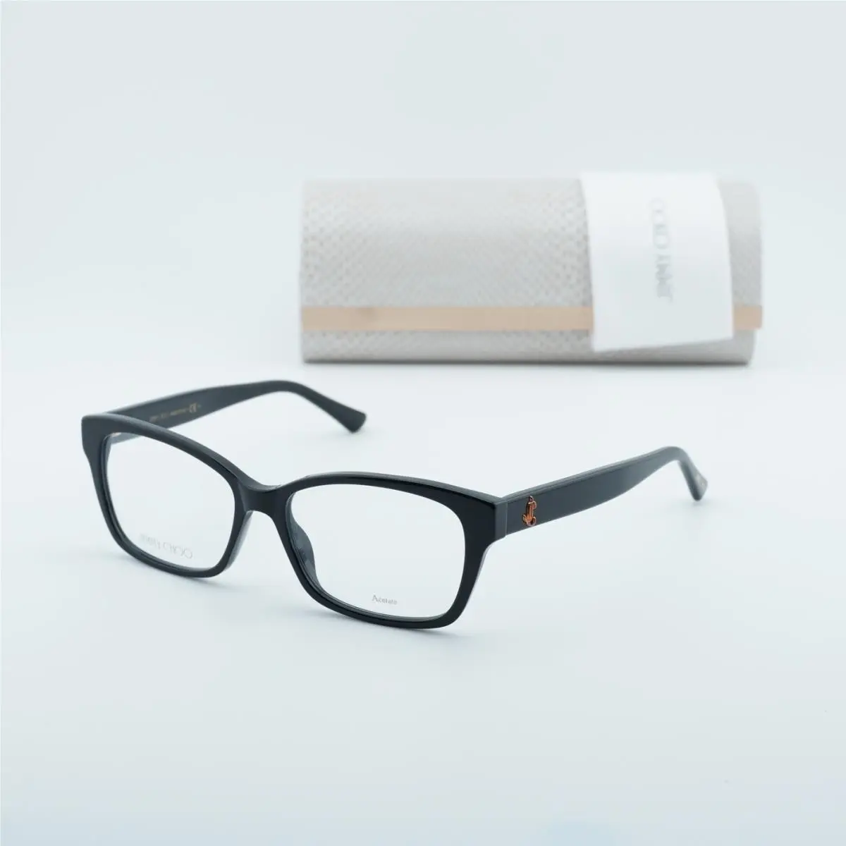 JC270 0807 00 Shiny Black 53mm Eyeglasses by Jimmy Choo