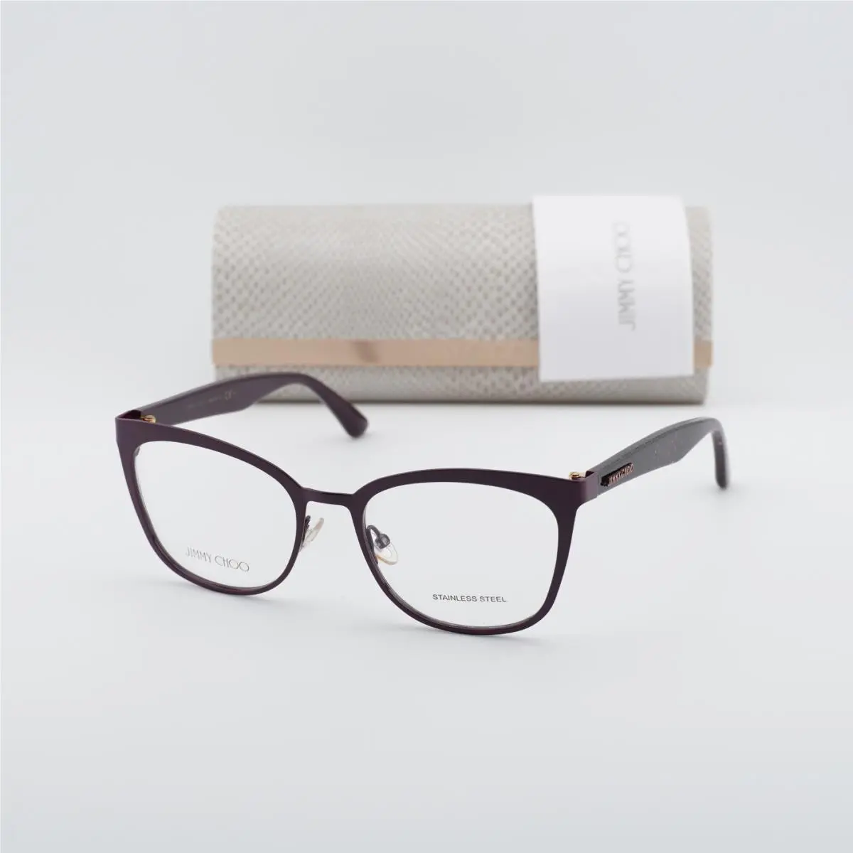 JC189 0FN1 00 Cyclamen Violet 53mm Eyeglasses by Jimmy Choo