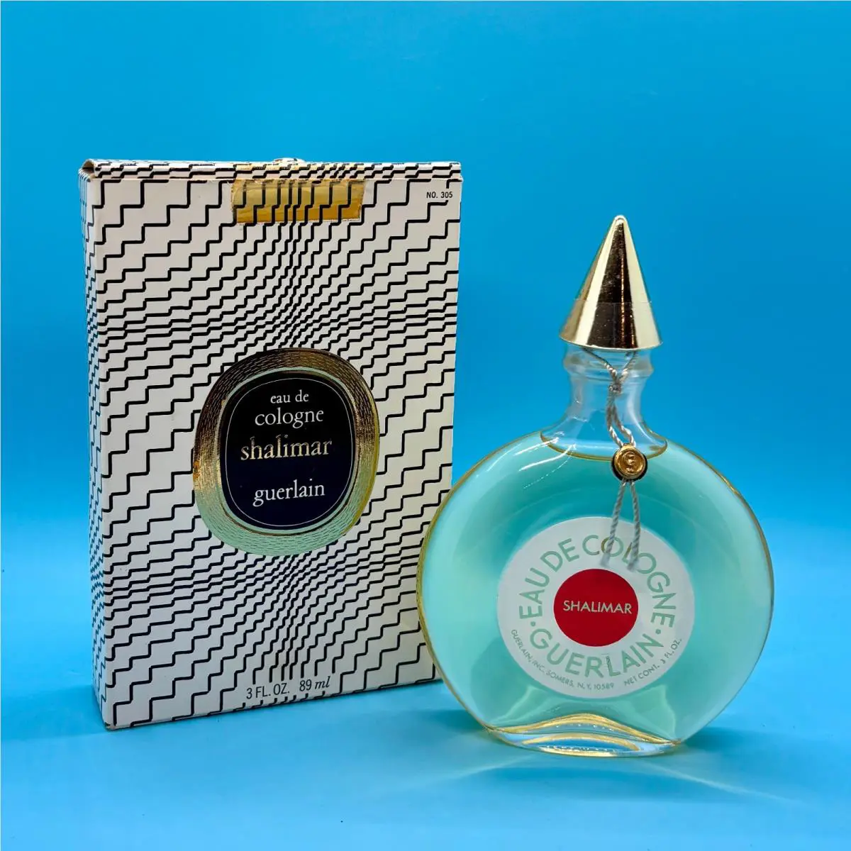 Vtg 1967 Guerlain Shalimar Eau de Cologne 3oz – Bottle w/ Box