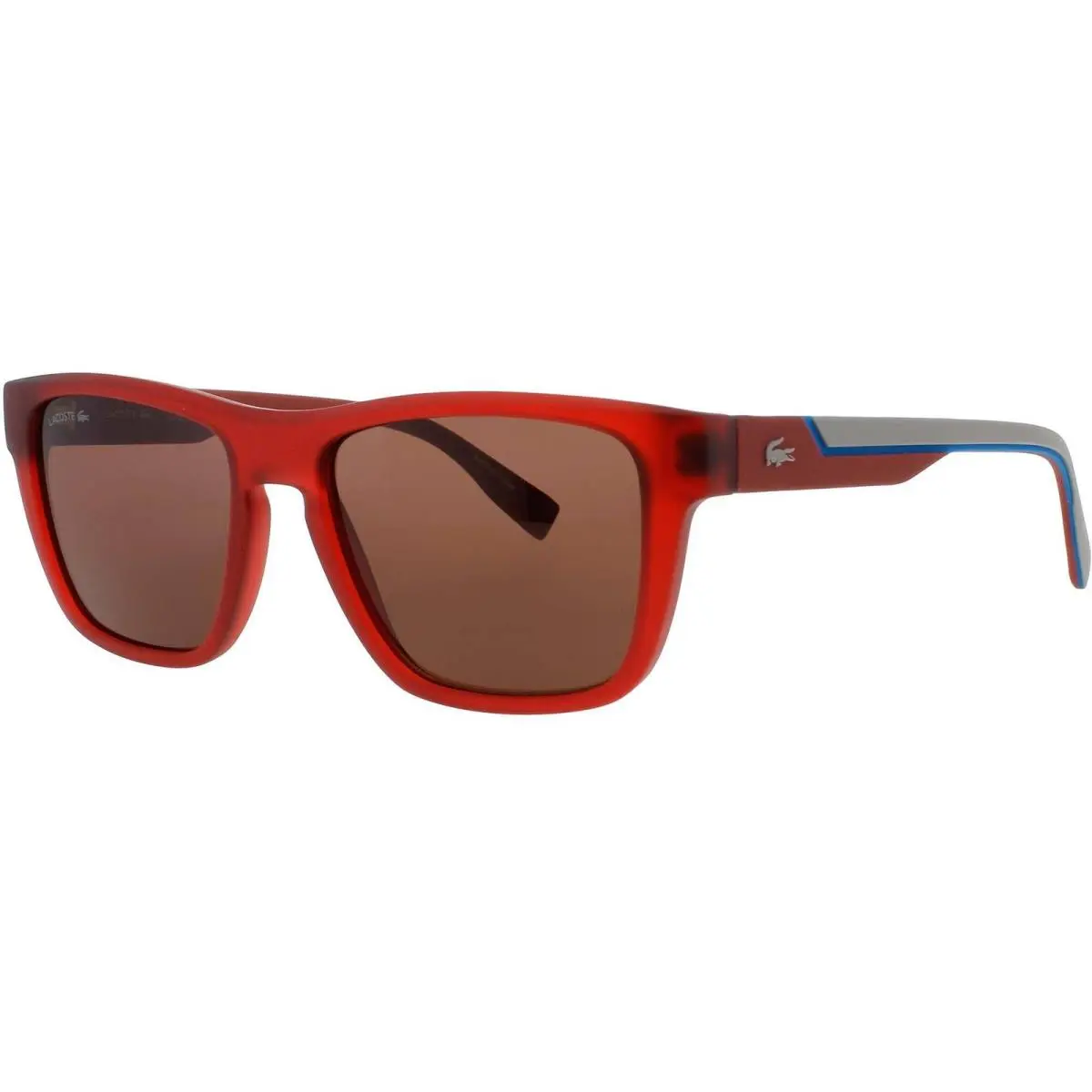 Men`s Sunglasses Square Matte Red Plastic Full Rim Frame L6058S 615 by Lacoste