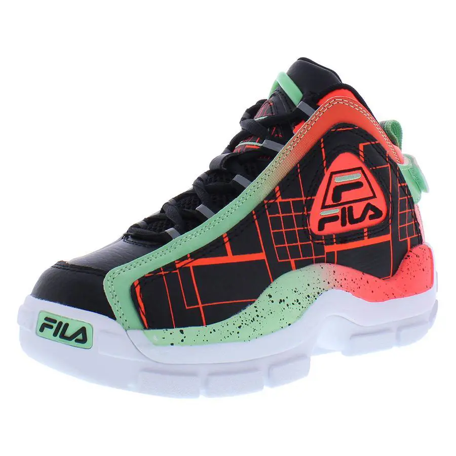 Fila Grant Hill 2 Girls Shoes - Black/Green/Red, Main: Multi-Colored