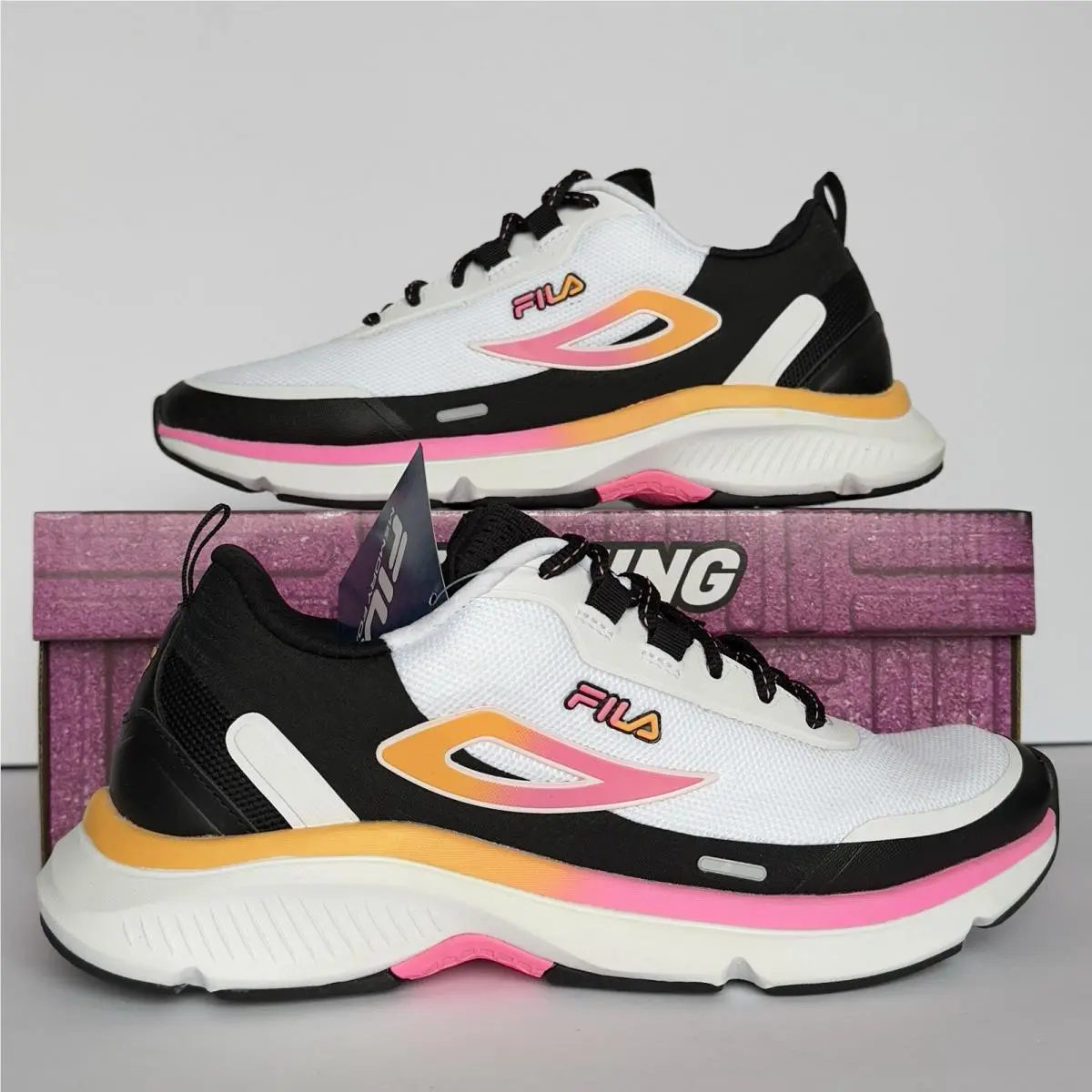 Fila Memory Trexler Women`s Shoes -- White / Pink - Size 10