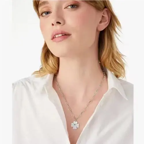 New Kate Spade Spades Studs Silver Pendant KD775 Chunky Chain Necklace