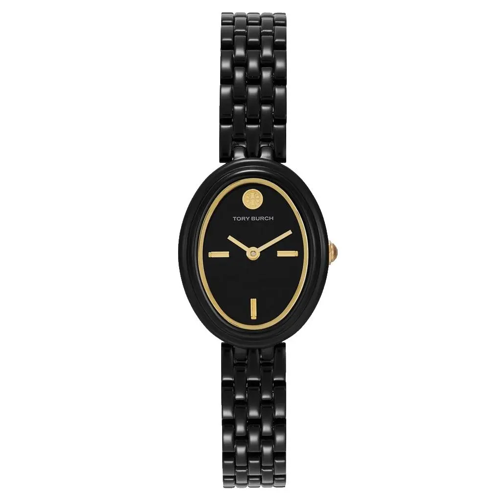 TBW6035 Black Dial Stainless Steel Bracelet 28MM Womens Watch by Tory Burch