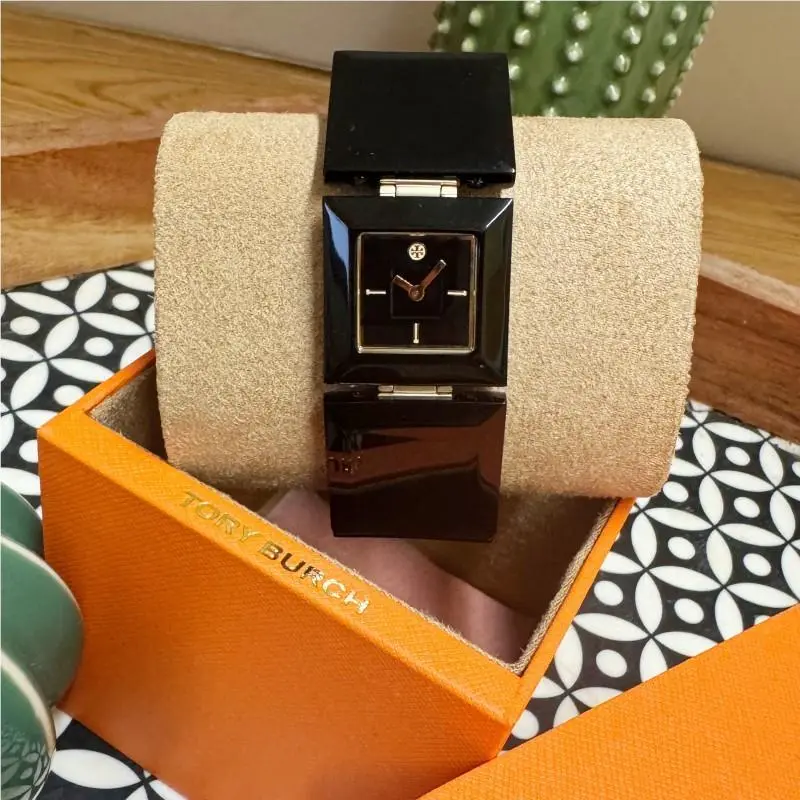 Tory Burch Robertson Black Acetate Bracelet Watch TBW3020