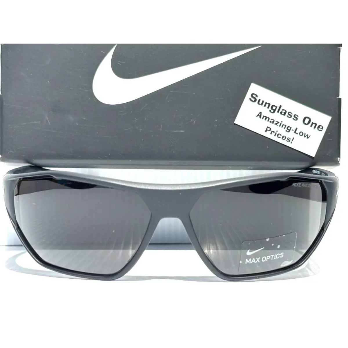 Nike Aero Drift Matte Black Max Optics Dark Grey Lens Sunglass DQ0811 010