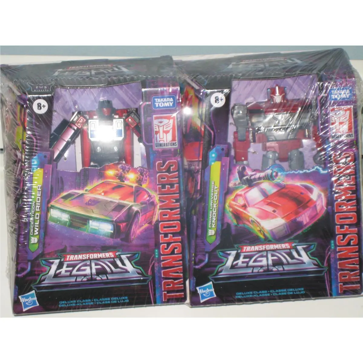 2 - Transformers Legacy Action Figures : Wild Rider / Prime Universe Knock-out