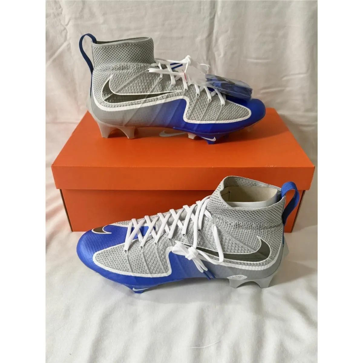 Nike Vapor Edge 360 Untouchable Football Cleats Wolf Grey/blue/white Size 13