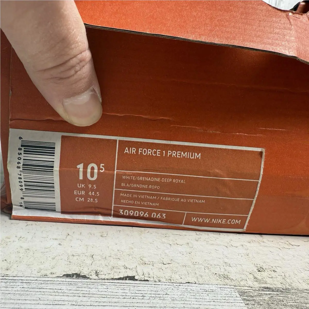 Nike shoes - Nike Air Force 1 - Air Force - 309096-063 - White, Manufacturer: White/Grenadine-Deep Royal 9
