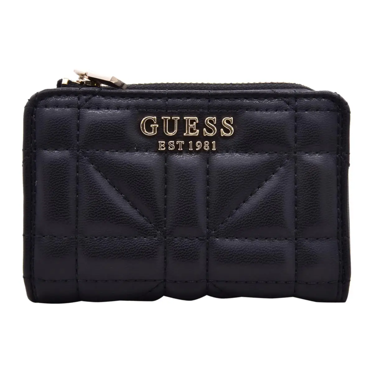 Edita Slg Women`s Small Wallet Zip Around 4-Credit Card Slots Black-QG by Guess
