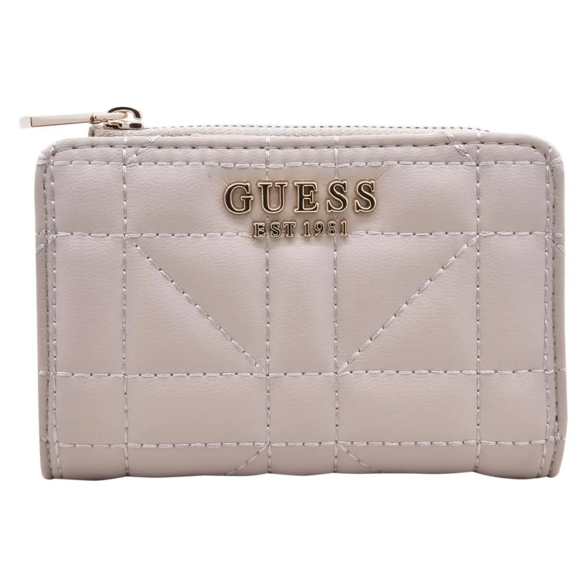 Edita Slg Women`s Small Wallet Zip Around 4-Credit Card Slots Light Taupe-QG by Guess