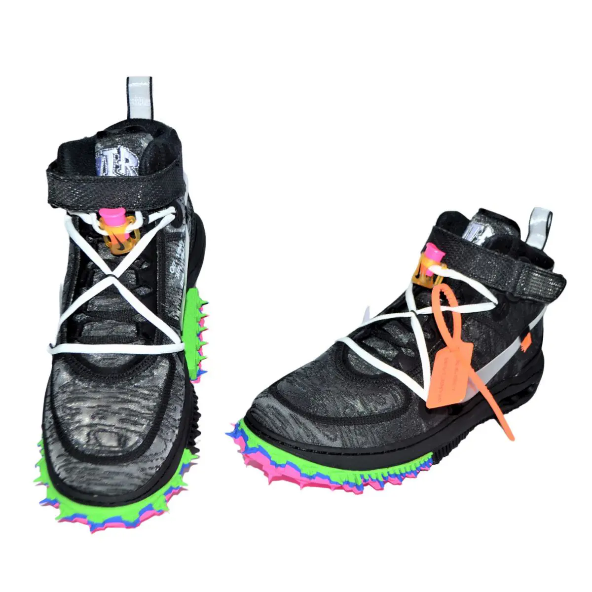 Nike Air Force 1 Mid Mens Sneakers Size 10.5 Black Clear Off White D06290 001 - Black