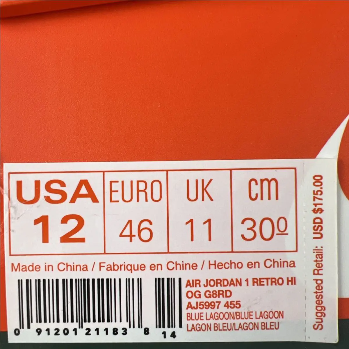 Nike shoes - Air Jordan 1 - Air - AJ5997-455 - Blue, Manufacturer: Blue Lagoon/Blue Lagoon 4