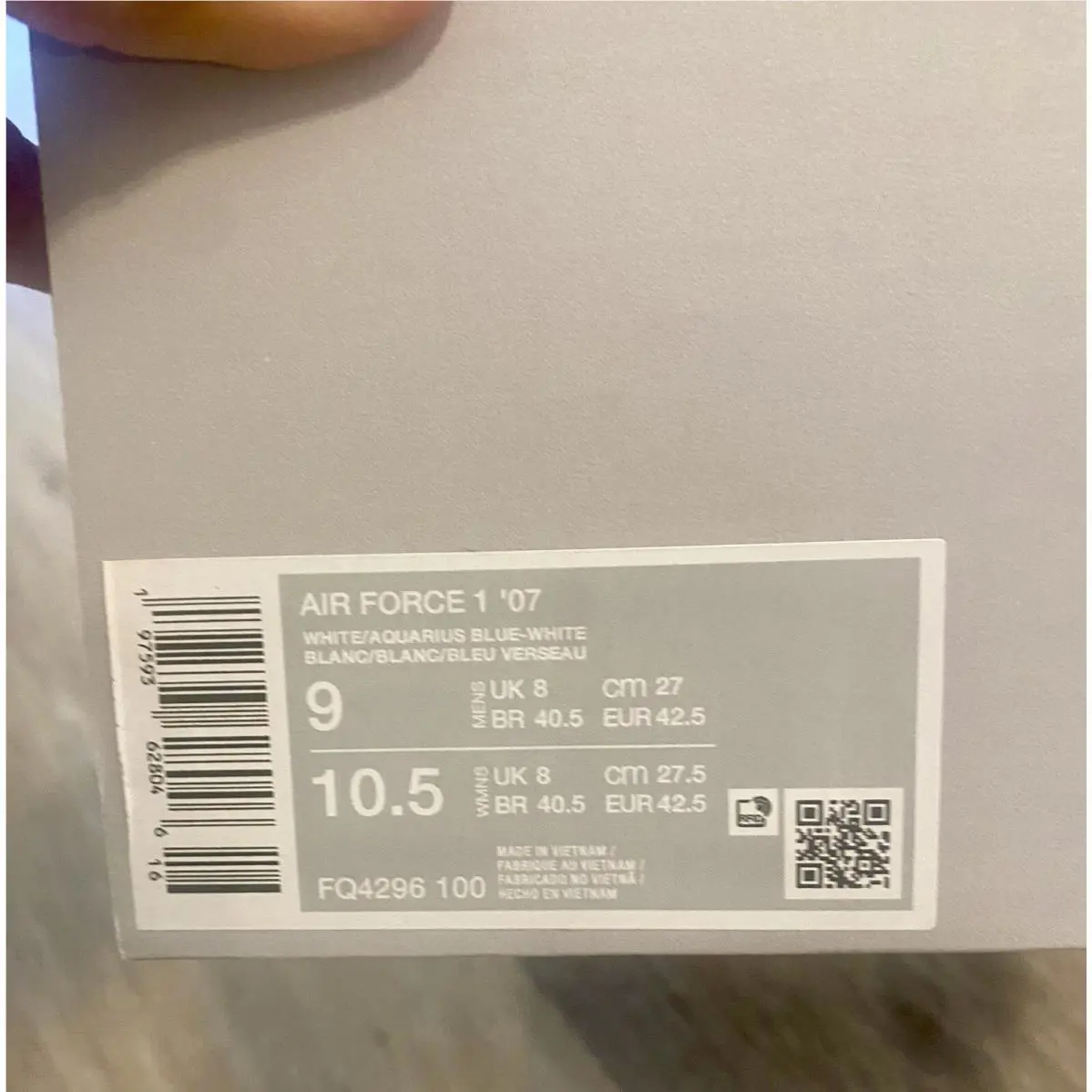 Nike shoes - Nike Air Force 1 - Air Force - FQ4296-100 - White/Aquarius Blue (UPC: 0197593628046) 10