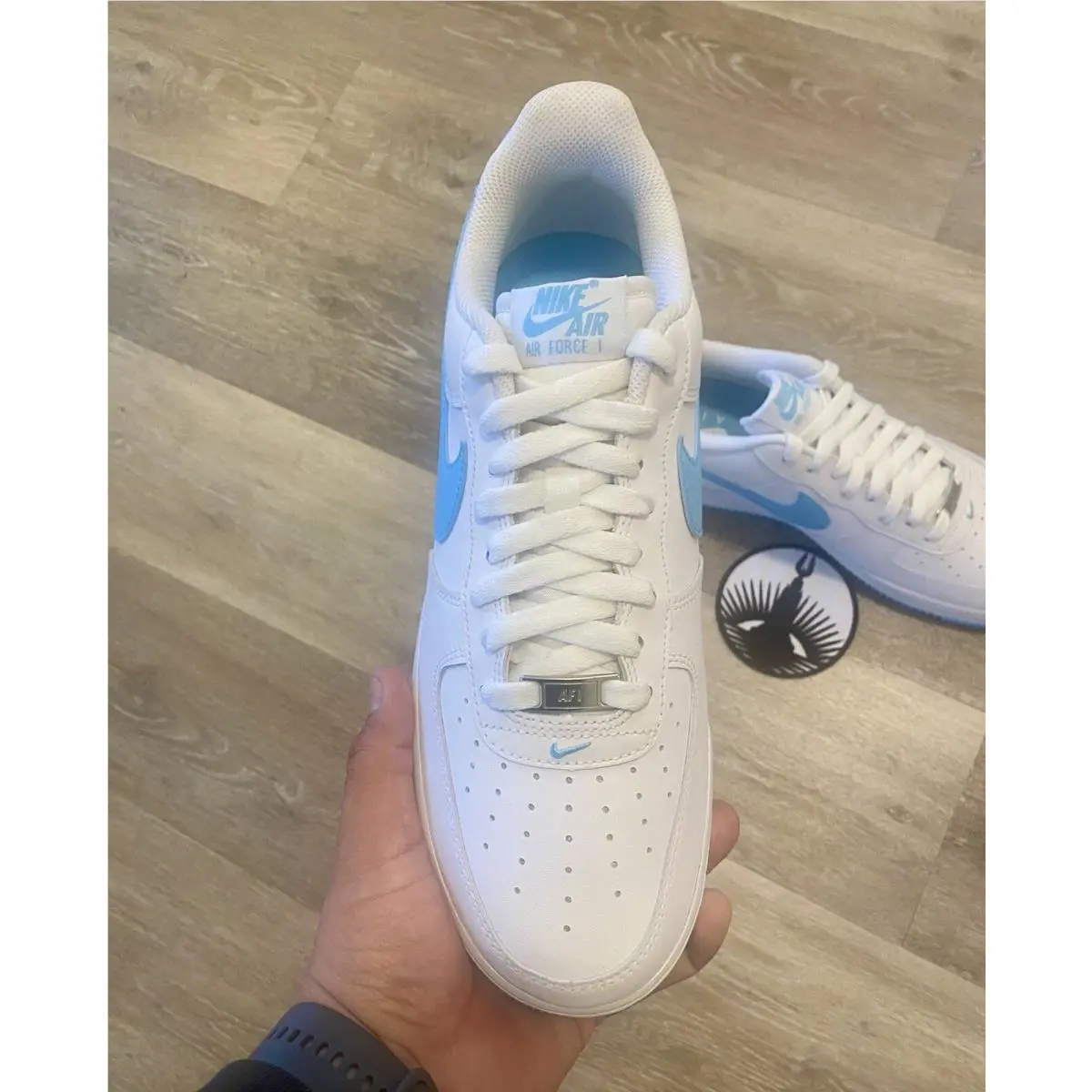 Nike shoes - Nike Air Force 1 - Air Force - FQ4296-100 - White/Aquarius Blue (UPC: 0197593628046) 4