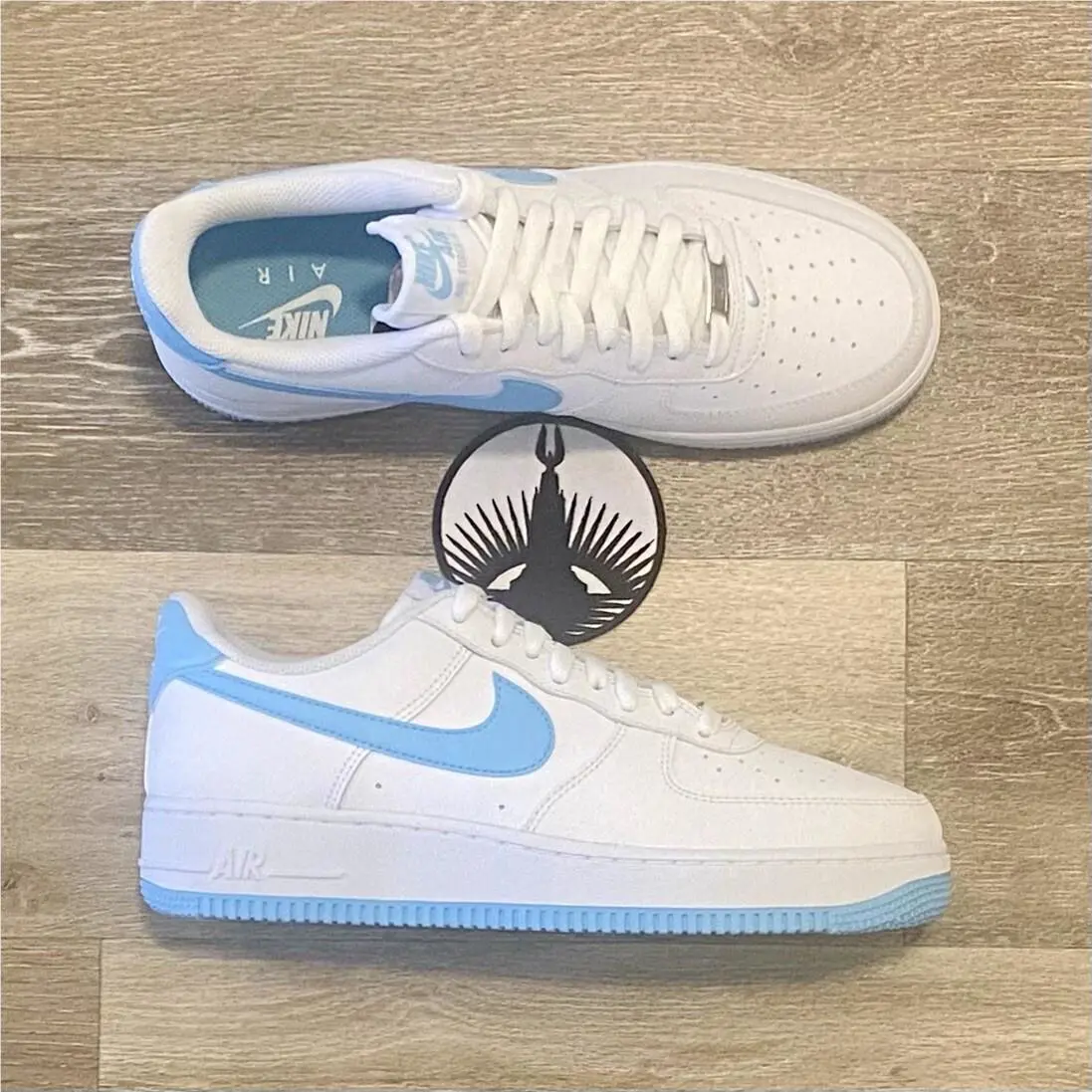 Nike shoes - Nike Air Force 1 - Air Force - FQ4296-100 - White/Aquarius Blue (UPC: 0197593628046) 5