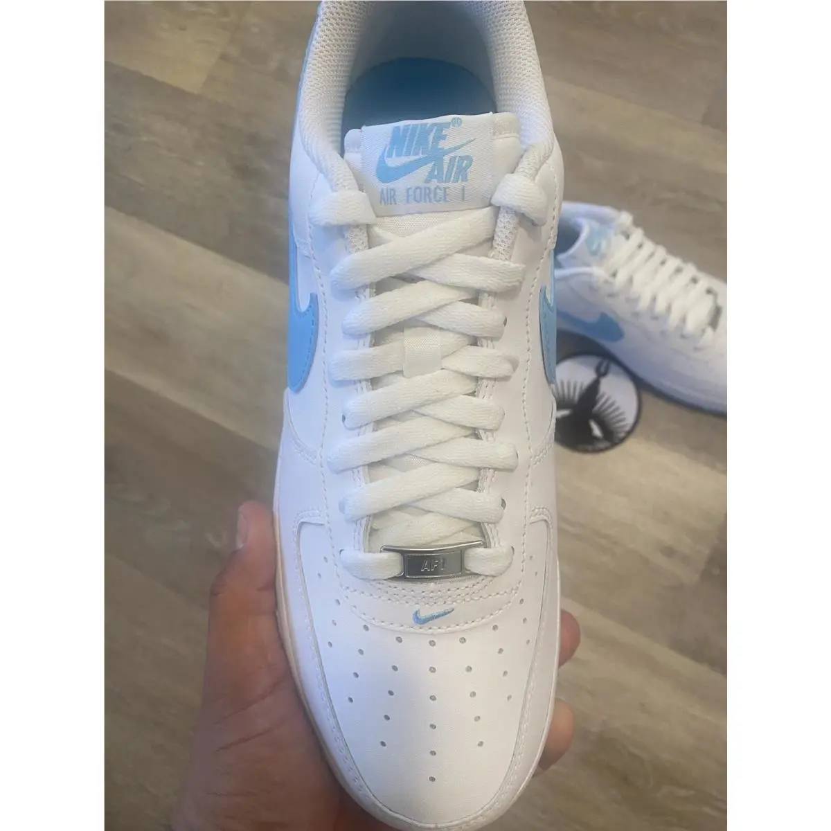 Nike shoes - Nike Air Force 1 - Air Force - FQ4296-100 - White/Aquarius Blue (UPC: 0197593628046) 6