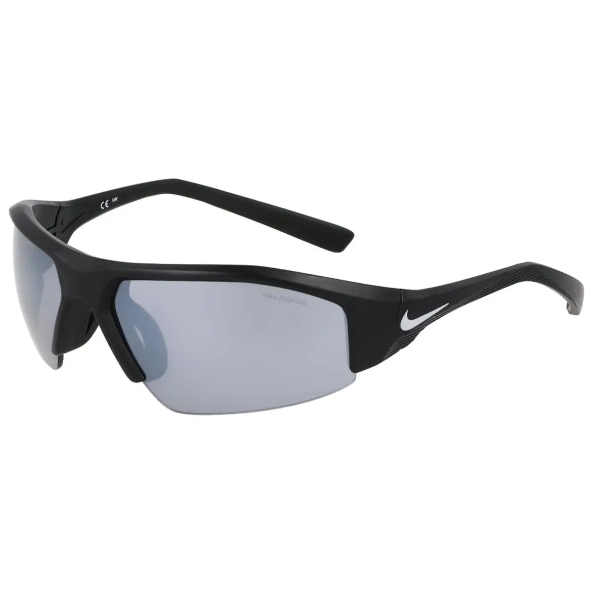 Nike Skylon Ace 22 Polarized Black Semi Rimless Wrap Sunglasses - NKFV1507-010