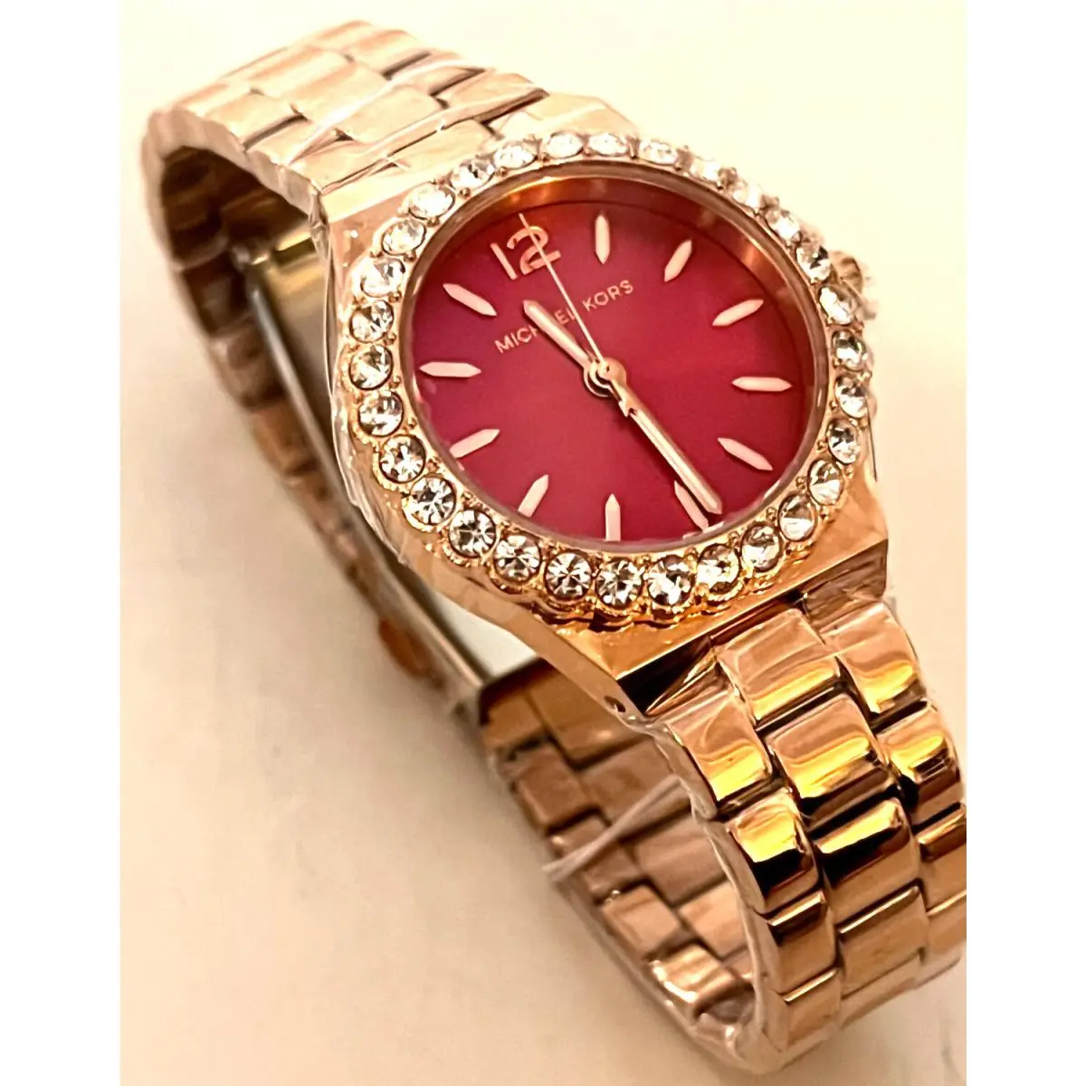 MK7396 Lennox Analog Pink Dial Rose Gold-tone Watch G/box by Michael Kors