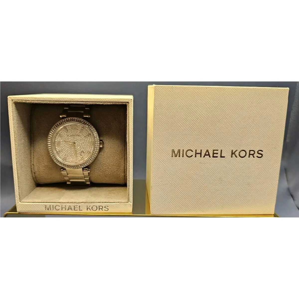 Michael Kors Parker Pavé Crystal Silver-tone Men`s Unisex Watch MK6509