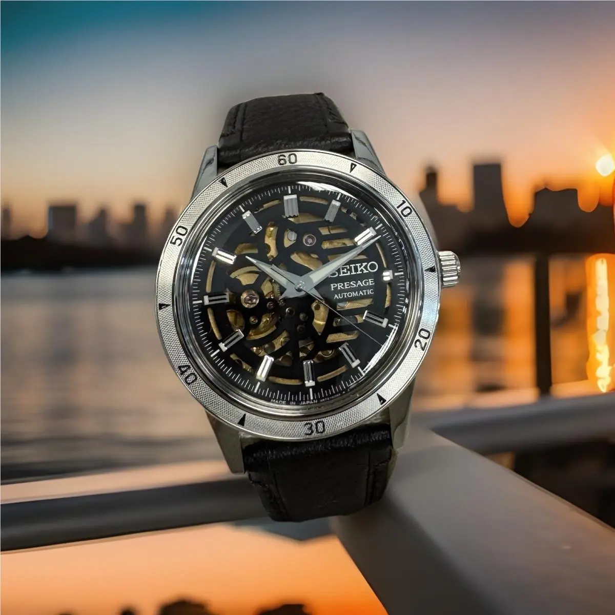 Seiko Presage Style60`s Skeleton Dial Automatic Men`s Watch SSA461 Made In Japan