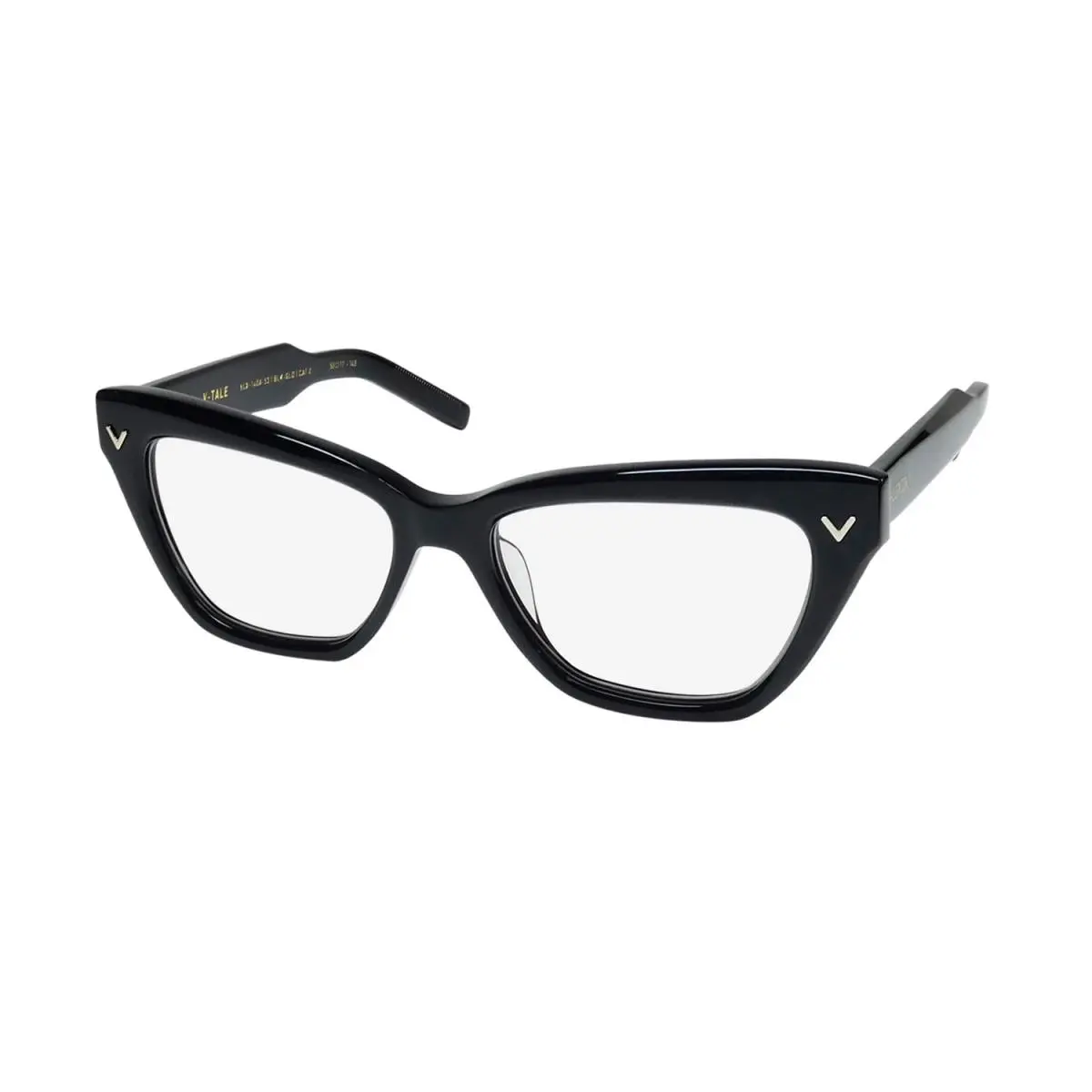 V-tale VLX-140 Cat Eye Eyeglass Frame/glasses Retro 50S/60S Look Rare Black / Gold by Valentino