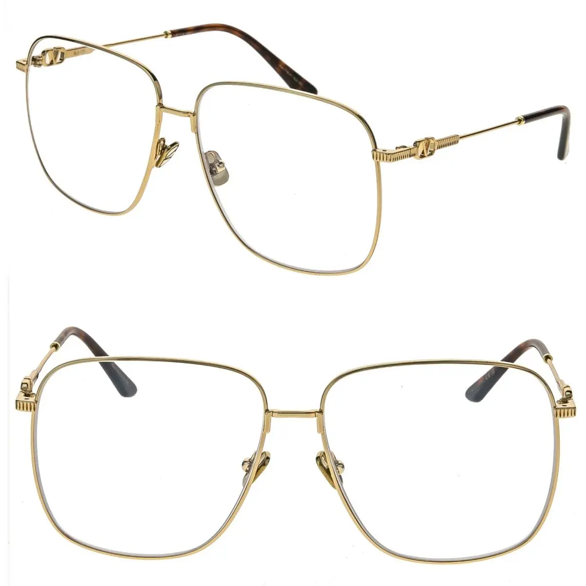 Valentino V Logo VLX171B Gold Metal Akoni Vlx 171B Stud Optical Frame Eyeglasses