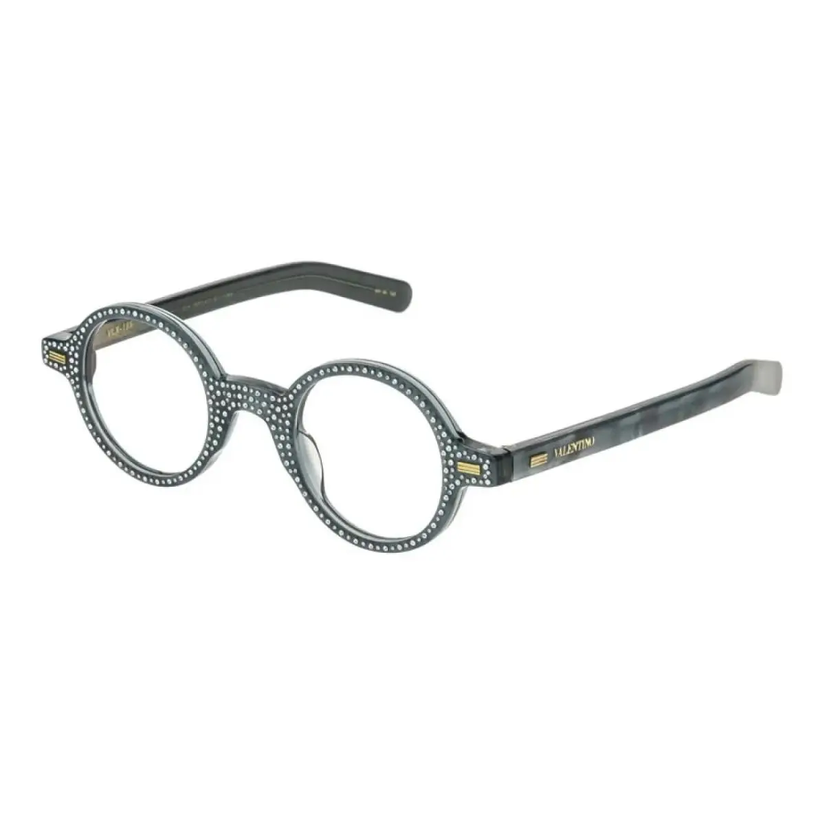 Valentino VLX-185 C Round Blue Pearl Crystal 43 mm Women`s Eyeglasses Frame