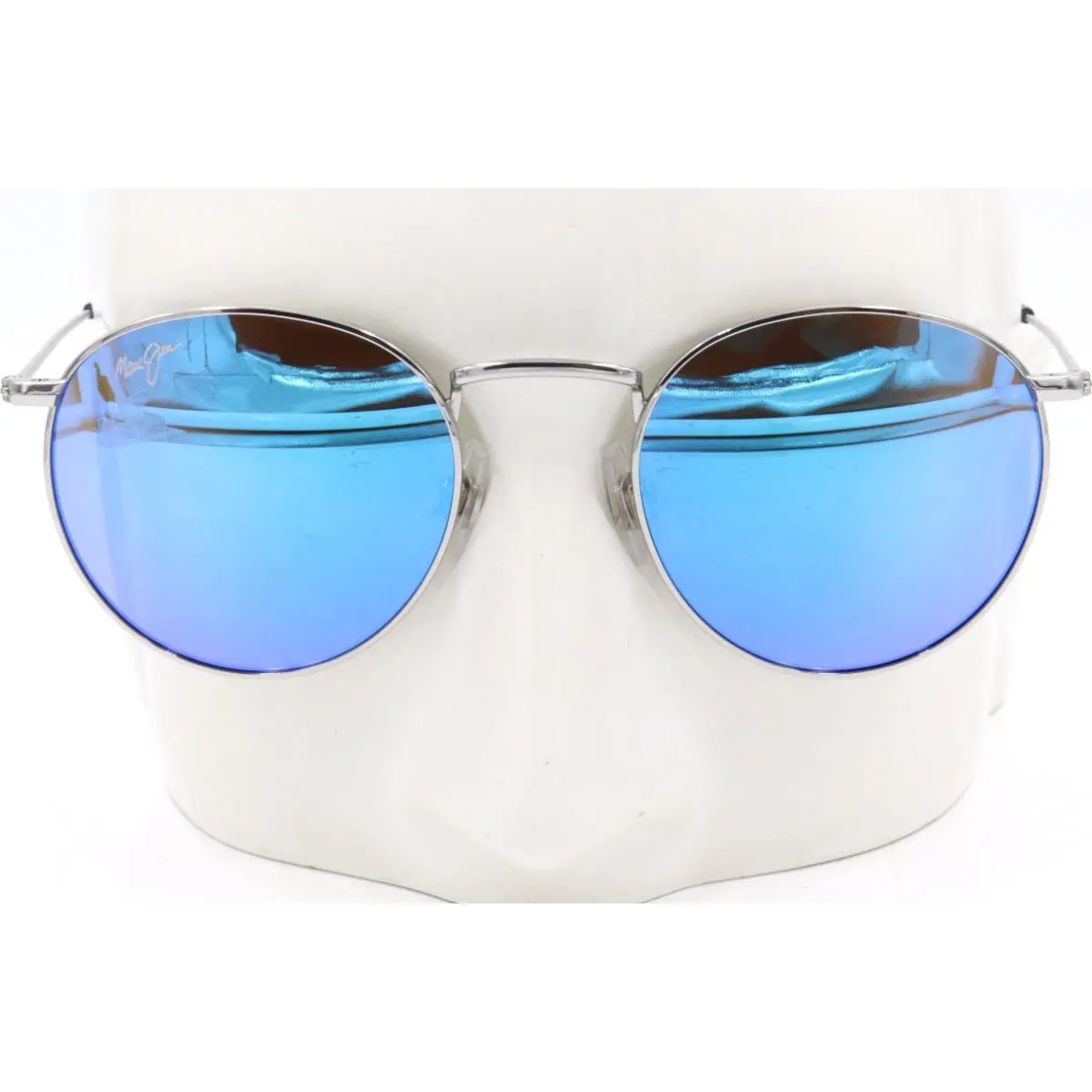 Maui Pūkaua Jim P Kaua Blue Hawai Round Silver Sunglasses B667-17B / MJ0667S-003