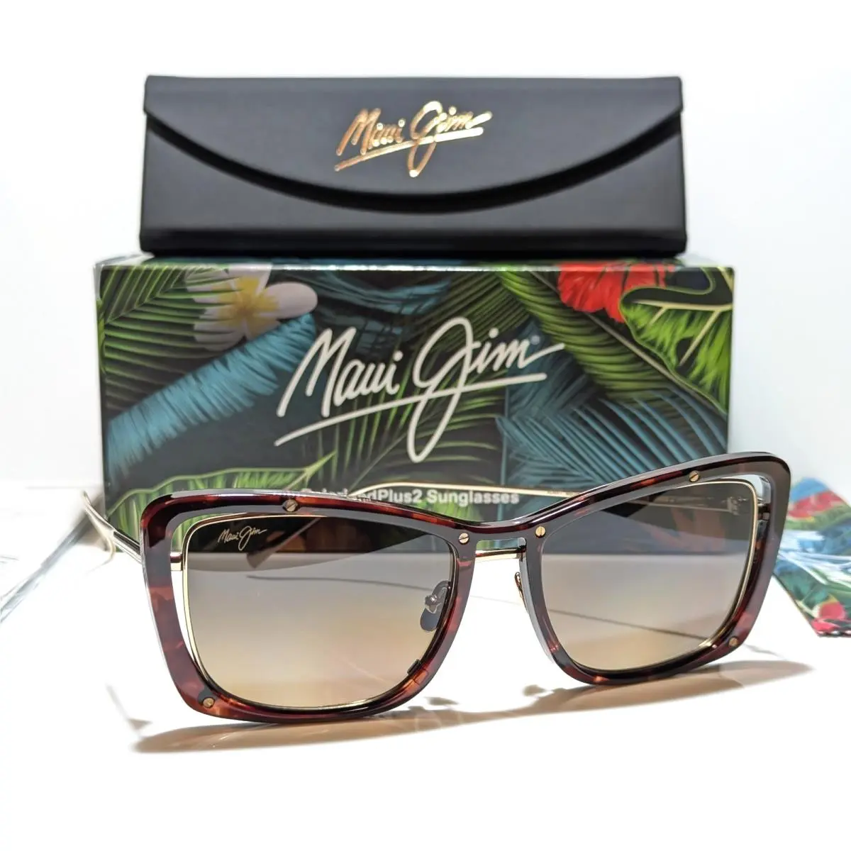 Maui Jim Adrift Tortoise Gold Polarized Hcl Bronze Lens Sunglasses HS808-10
