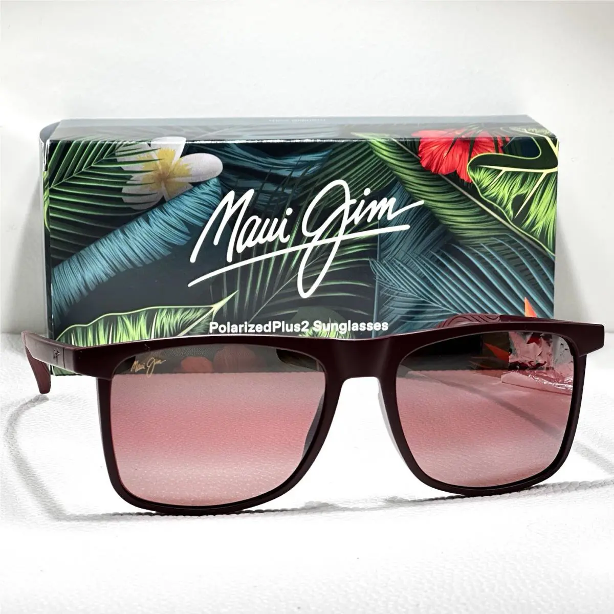 Maui Jim Makamae MJ619-03 Matte Red/ Rose Polarized Sunglasses