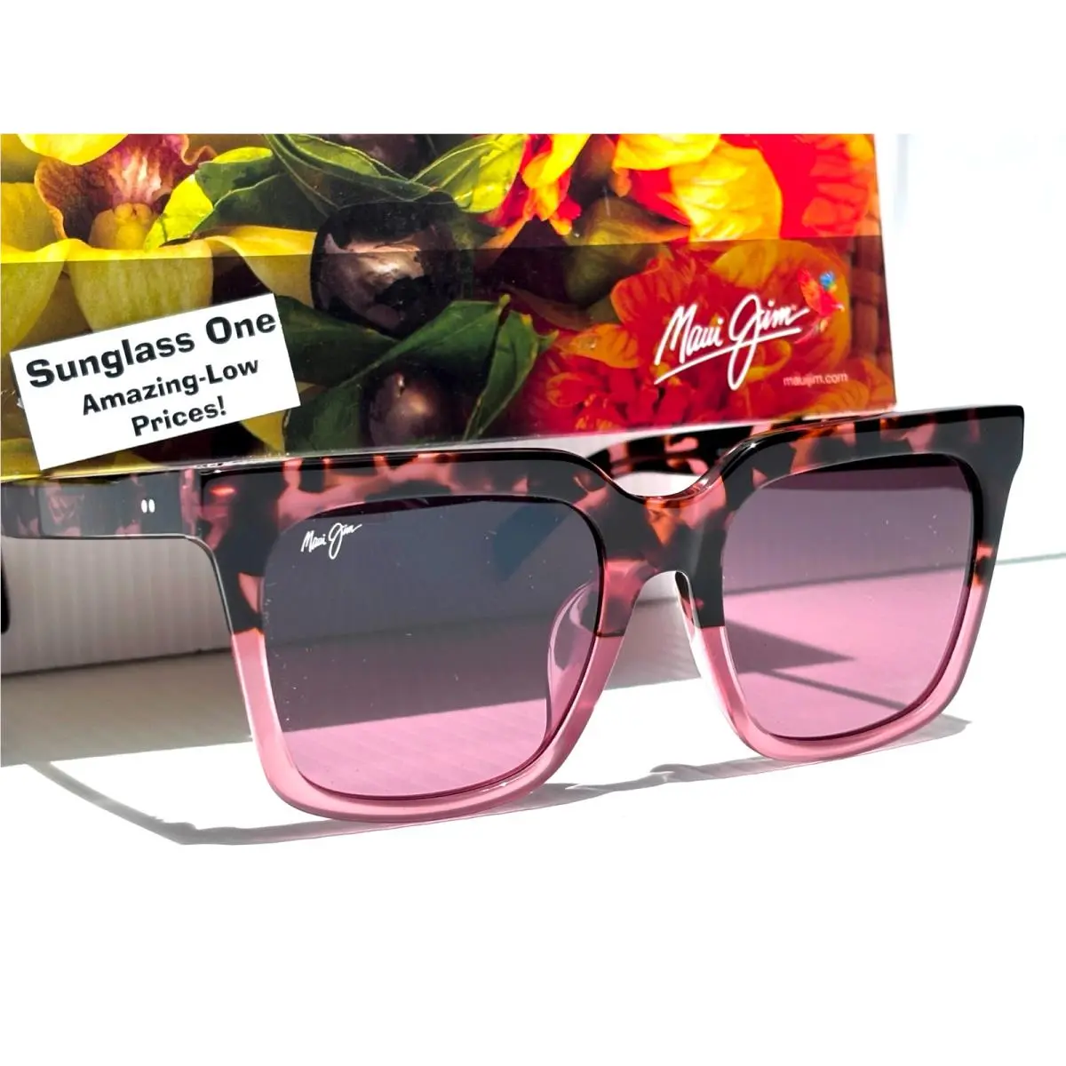 Maui Jim Rooftops Pink Tortoise Polarized Maui Rose Lens Sunglass RS898-09