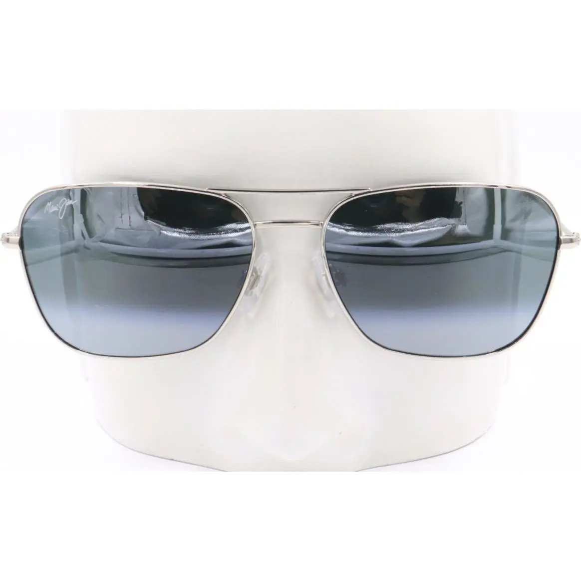 Maui Na‘auao Jim NA Auao Gray Silver Metal Aviator Sunglasses 675-17A / MJ0675S-001