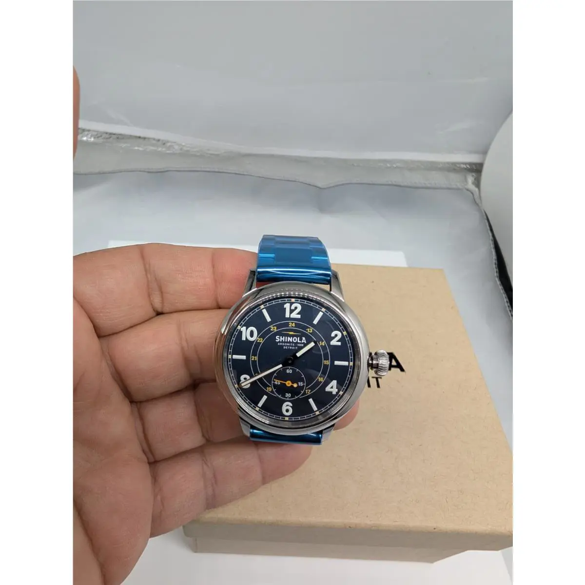Shinola Detriot Men`s The Traveler S0120286634 2 Eye Chronograph Watch