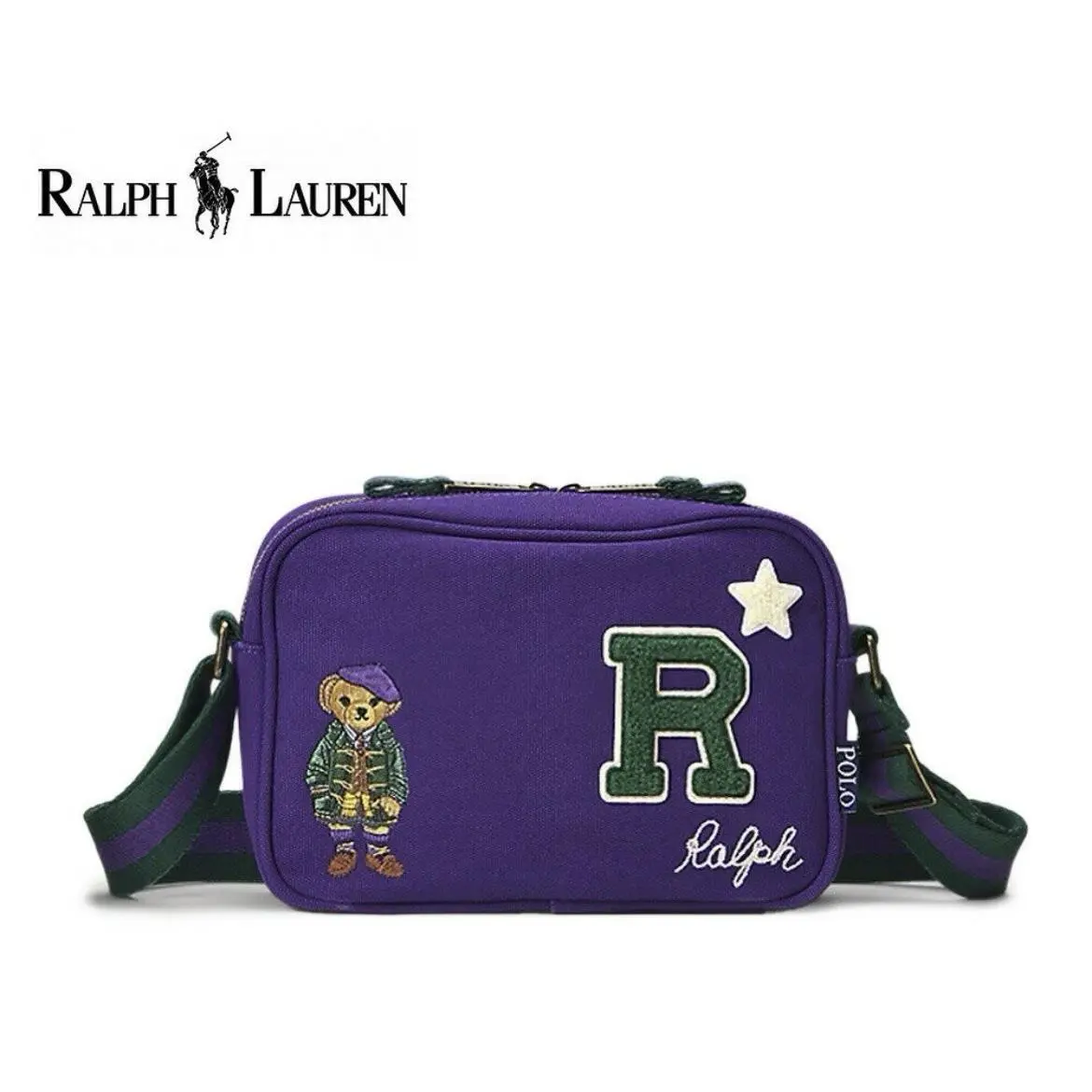 Polo Ralph Lauren Rrl Bear Royal Purple Shoulder Bag Pack Tags