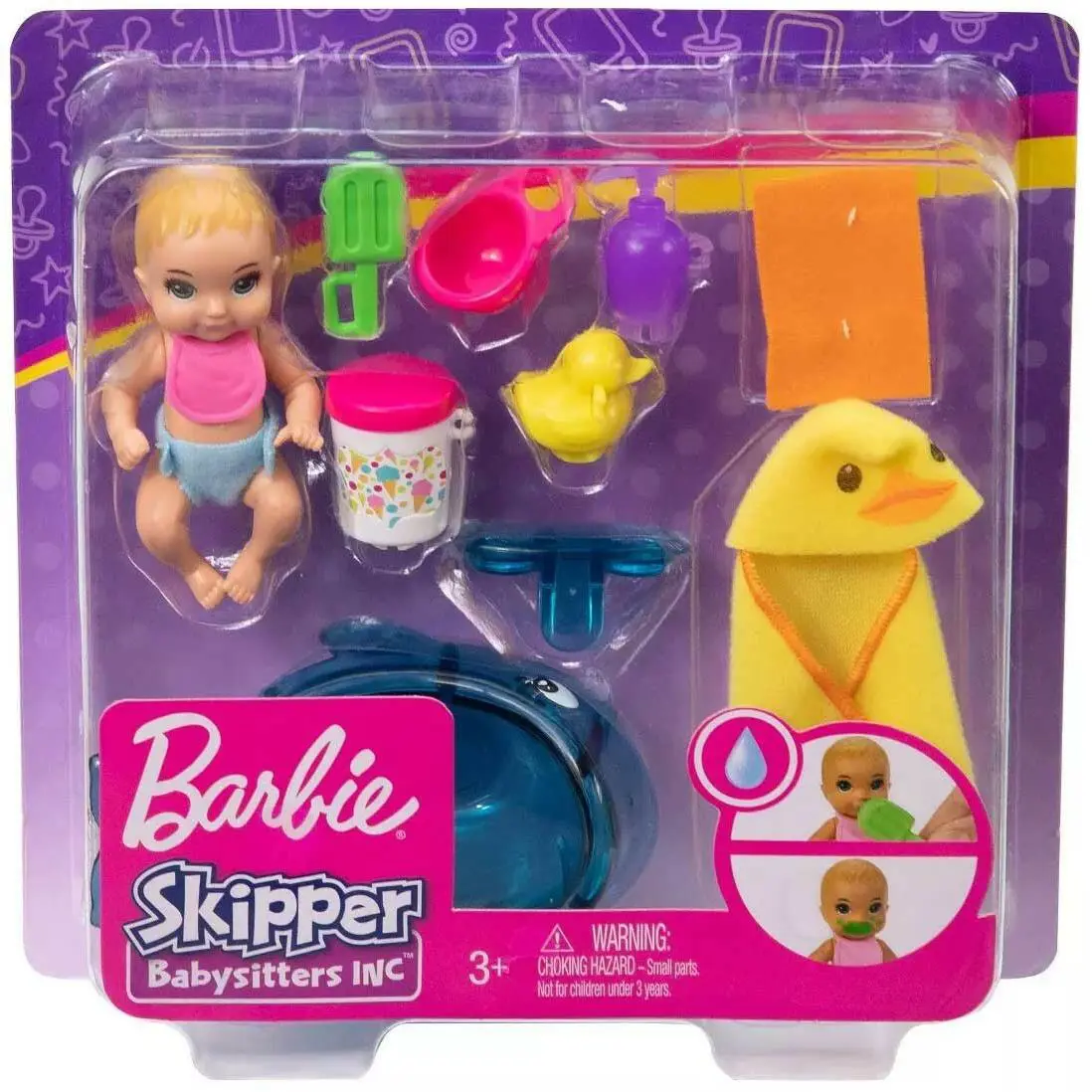Barbie Skipper Babysitters Inc Feeding Bath Time Mini Doll Playset
