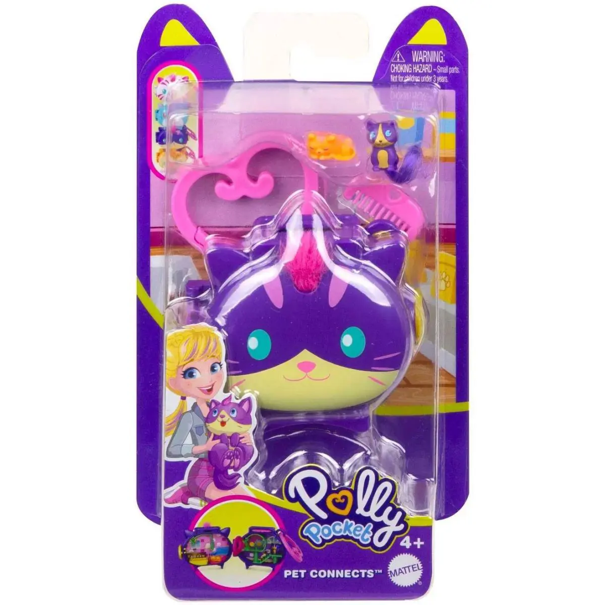 Polly Pocket Pet Connects Kitty Hangout Micro Playset