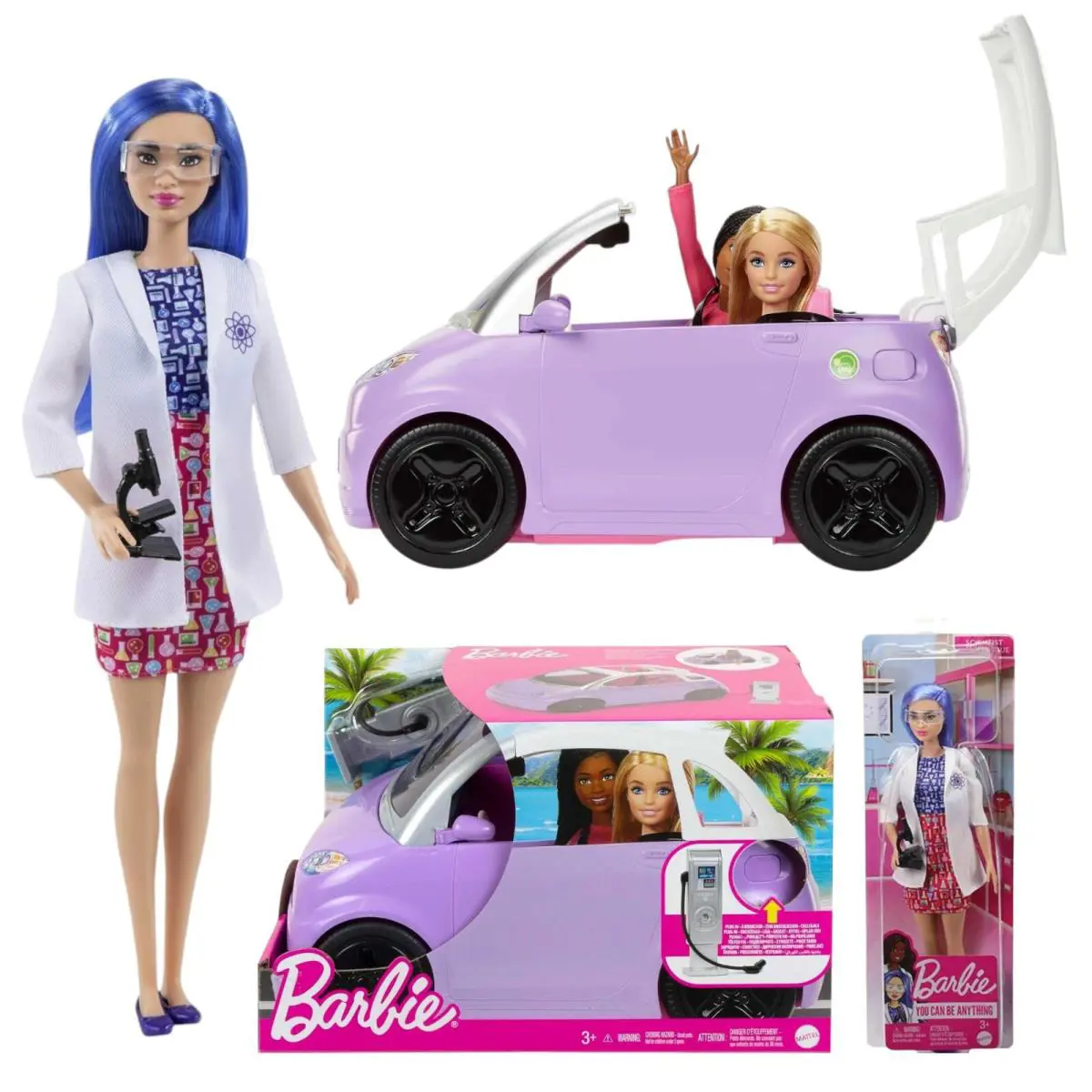 Barbie Asian Scientist Doll with Electric Vehicle Bundle Accessories
