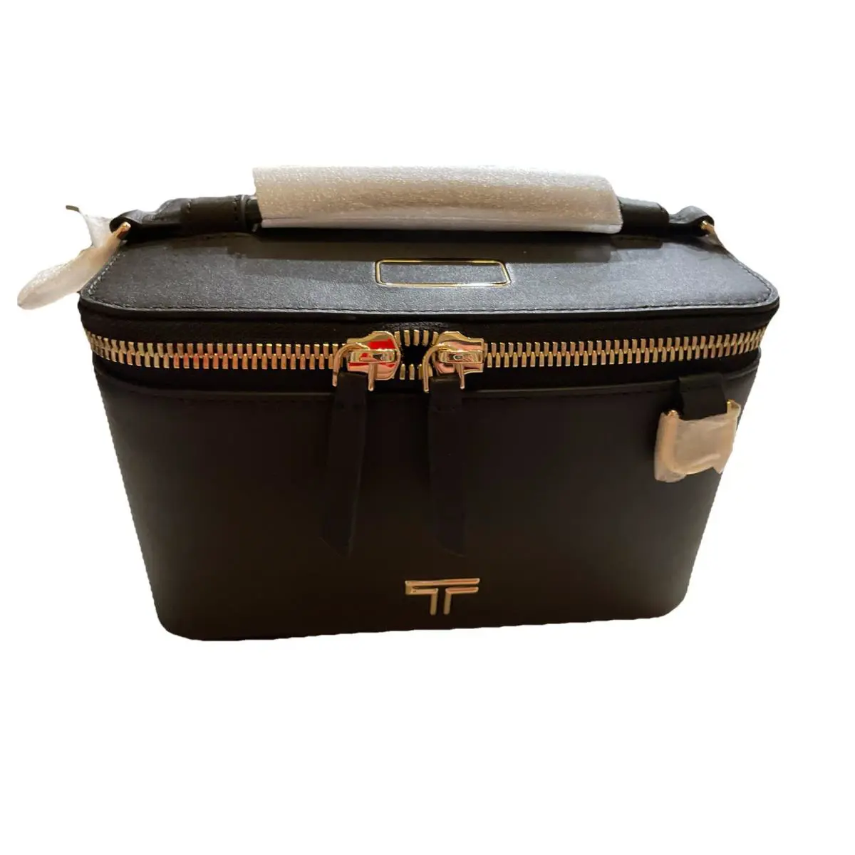Tumi Beldin Leather Small Rectangle Box Toiletries Cosmetic Bag Strap Purse