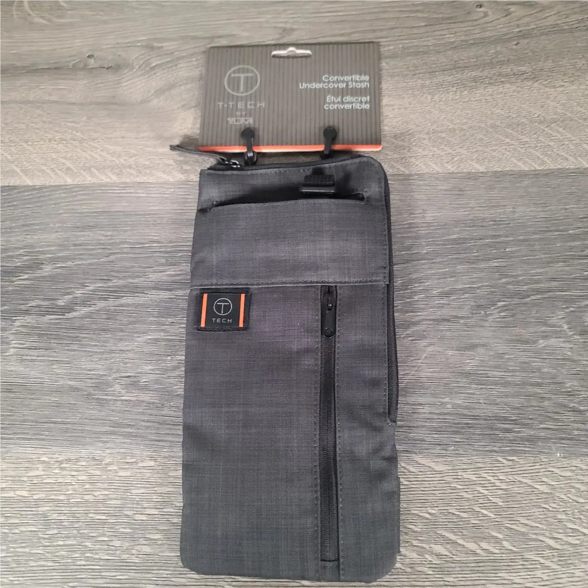 T-tech By Tumi Gray Convertible Undercover Stash Zip Pockets