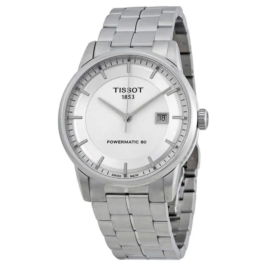 Tissot T-classic Powermatic Stainless Steel Men`s Watch T0864071103100 - Dial: Silver, Band: Silver, Bezel: Silver