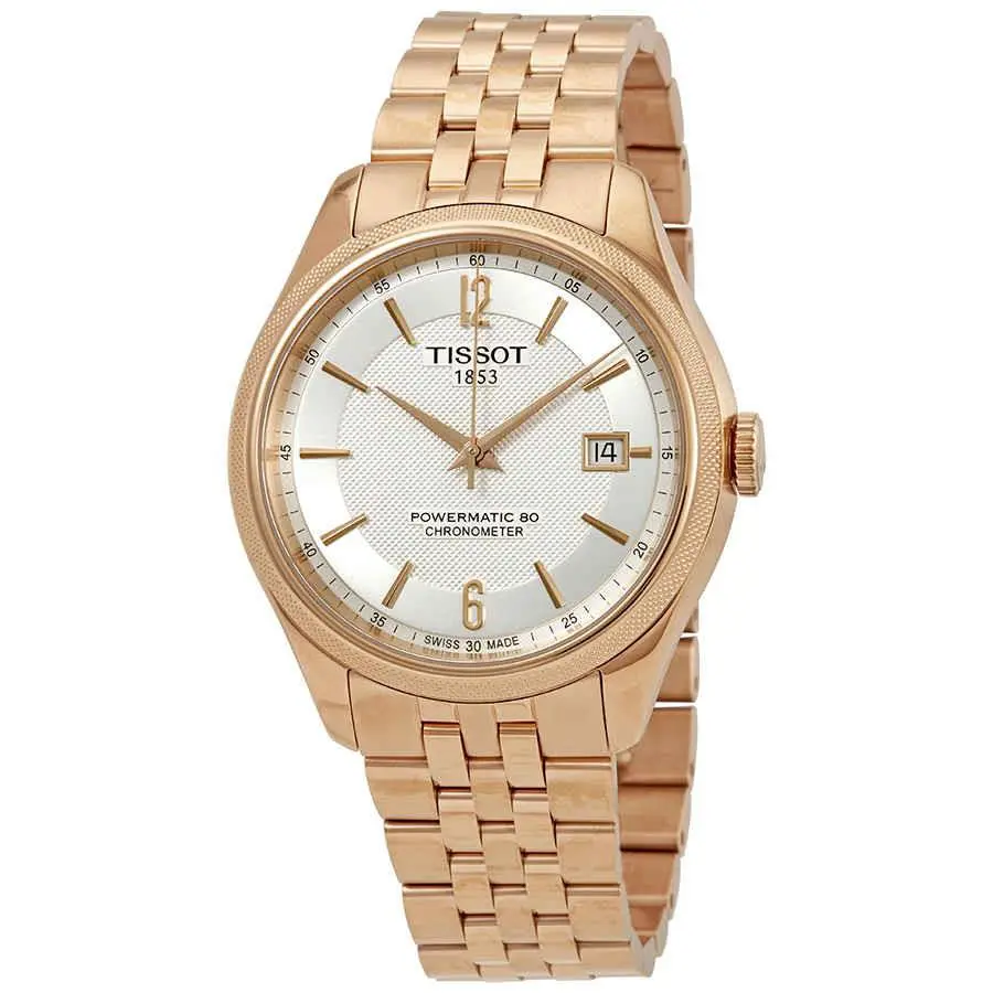 Tissot Ballade Automatic Chronometer Silver Dial Men`s Watch T108.408.33.037.00 - Dial: Silver, Band: Gold, Pink, Bezel: Pink