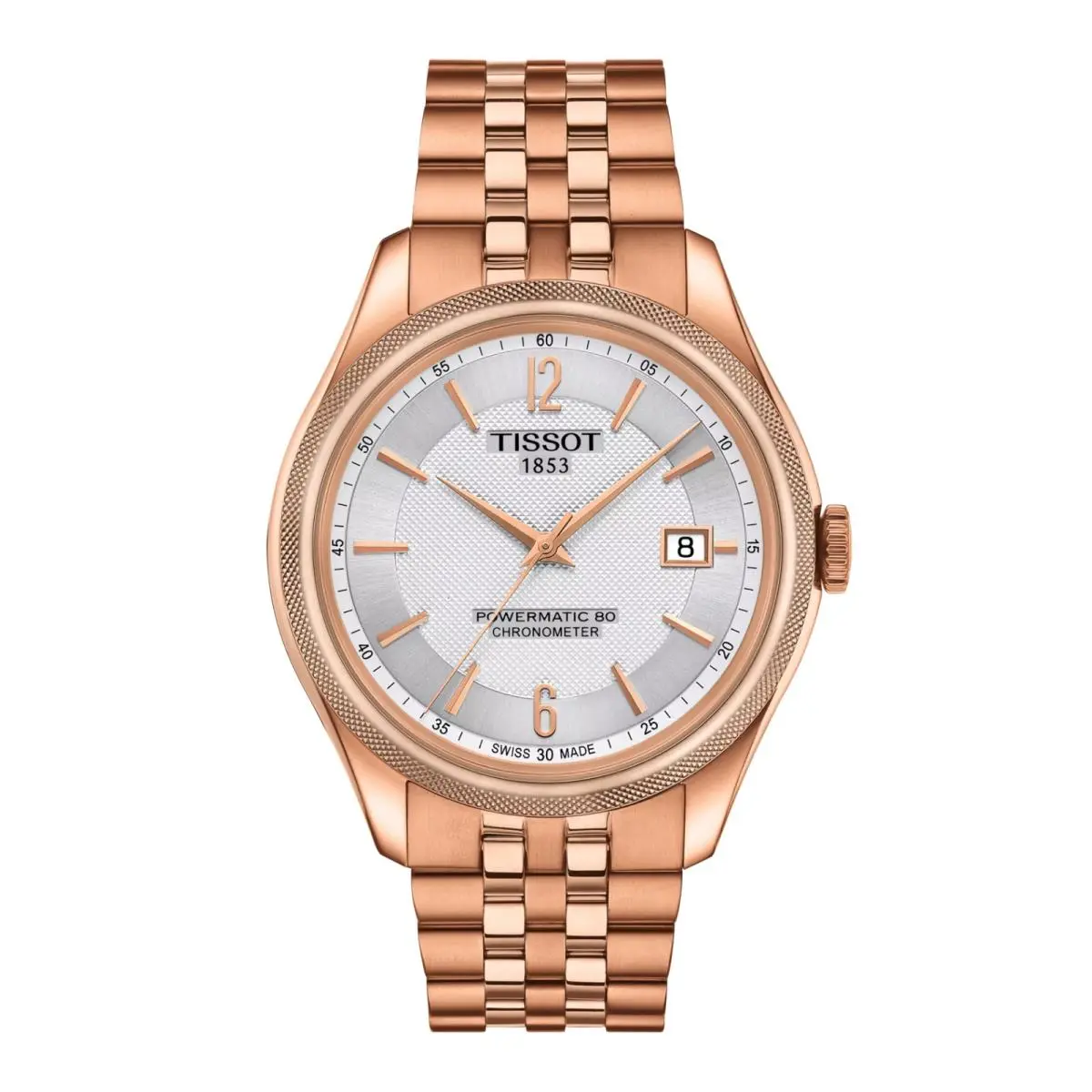 Tissot Ballade Automatic Rose Gold Case Silver Dial Men`s Watch T1084083303700
