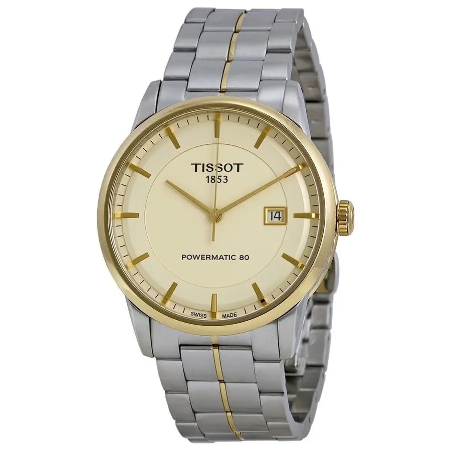 Tissot Men`s Powermatic 80 Ivory Dial Watch - T0864072226100