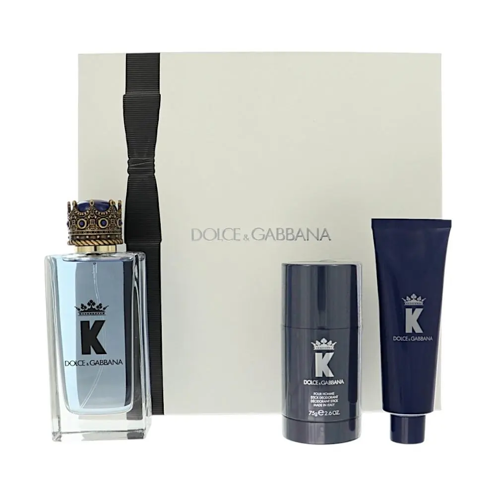 K King by Dolce Gabbana Gift Set For Men 3 Piece Set For Men: 3.3 Oz Eau De